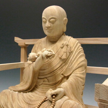 楽天市場】木彫り 仏像 弘法大師 空海像 高さ43cm 楠製 [Ryusho] : 龍