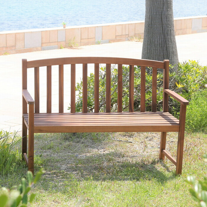 楽天市場】ガーデンベンチ 木製 屋外 縁側 天然木 ウッドデッキ 踏み台