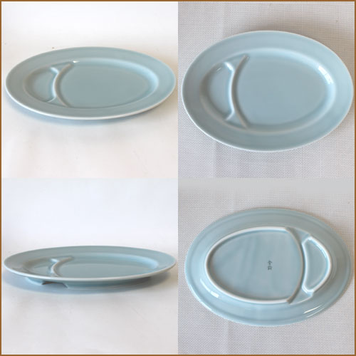 楽天市場】仕切り皿 青磁中華 ギョウザ皿 21.0cm国産 食洗機対応
