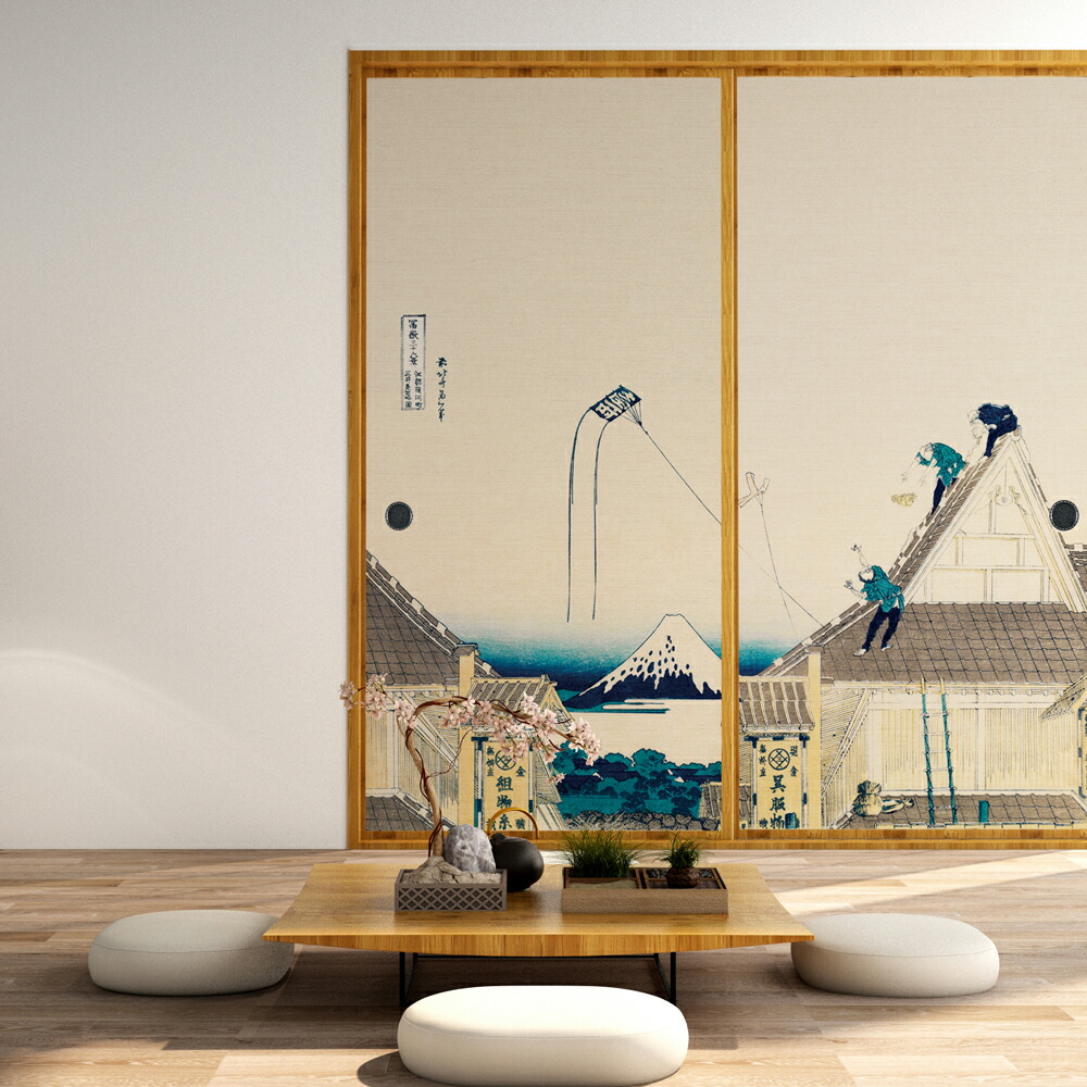 楽天市場】＼10%OFF／【公式】ふすま紙 北斎 江都駿河町三井見世略図