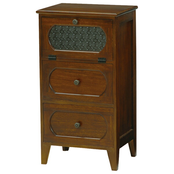 楽天市場】昭和レトロ チェスト 木製 3段 2杯 ガラス 花ガラス