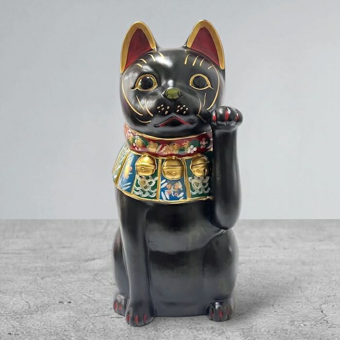 楽天市場】瀬戸焼 古色大正猫 大 黒 87115-579 招き猫 陶器 オブジェ