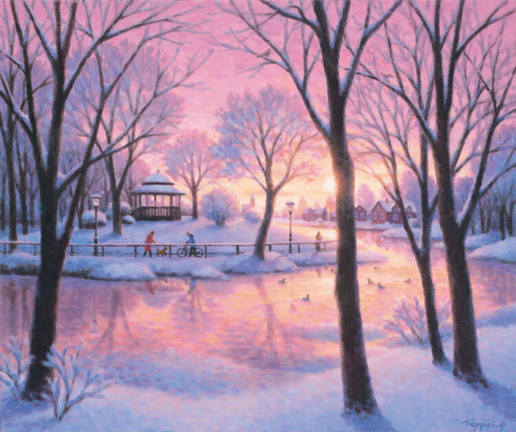 楽天市場】笹倉 鉄平「温もり色に染まって」Snowy Park in Warm