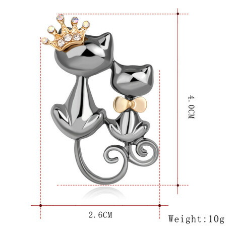 楽天市場】ティアラ 猫 ( ネコ ) 二匹の 猫 ブローチ : Aquarius