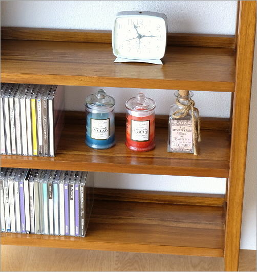 楽天市場】チーク無垢材 CDラック 文庫本本棚 薄型 スリム 天然木製