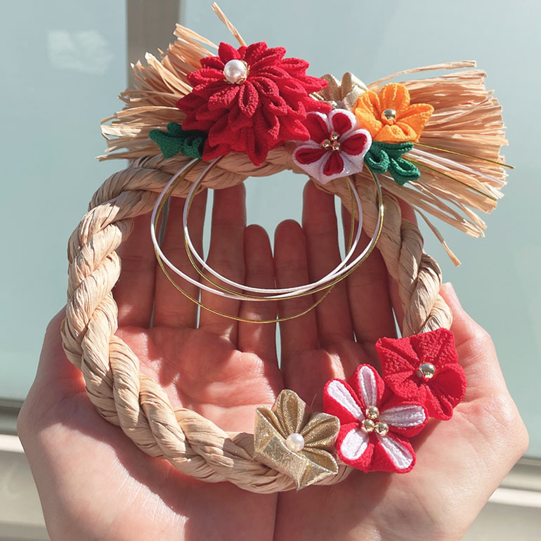 楽天市場】おしゃれ しめ縄 完成品 しめ飾り つまみ細工 注連縄 お正月