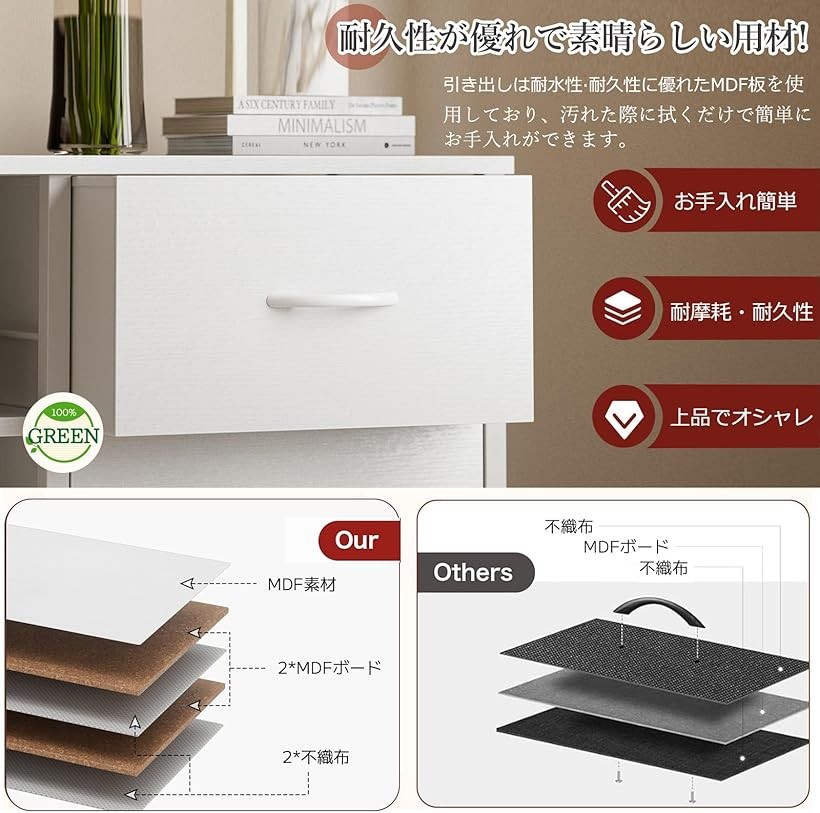 楽天市場】チェスト収納 タンス 棚付き 箪笥 リビング収納チェストUSB