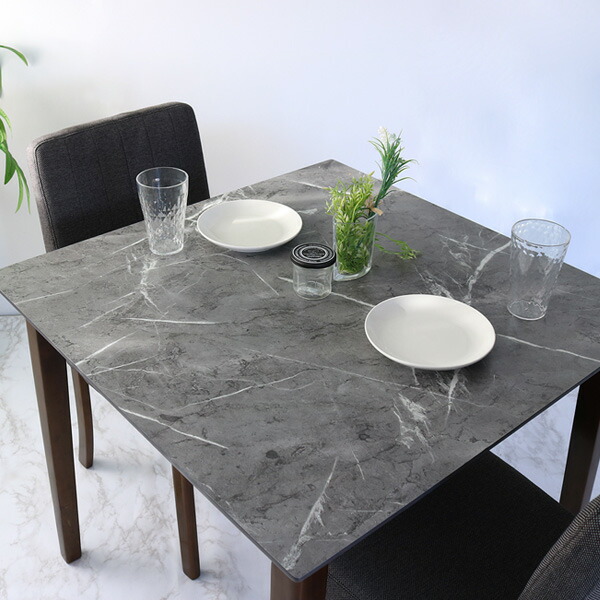 楽天市場】ダイニングテーブルセット 2人 グレー天板 3点 80 2人用 2人