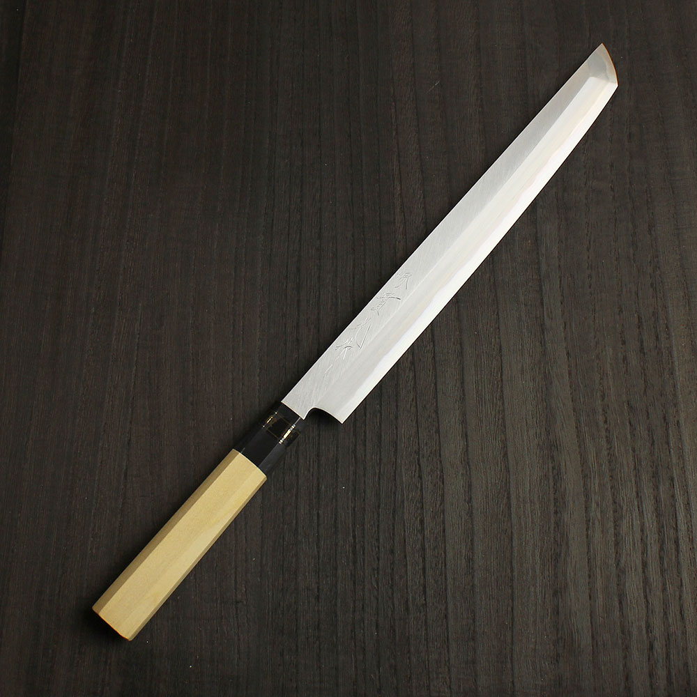 楽天市場】青二（紋鍛） 刺身先丸 270mm 實光包丁(堺包丁) 贈り物