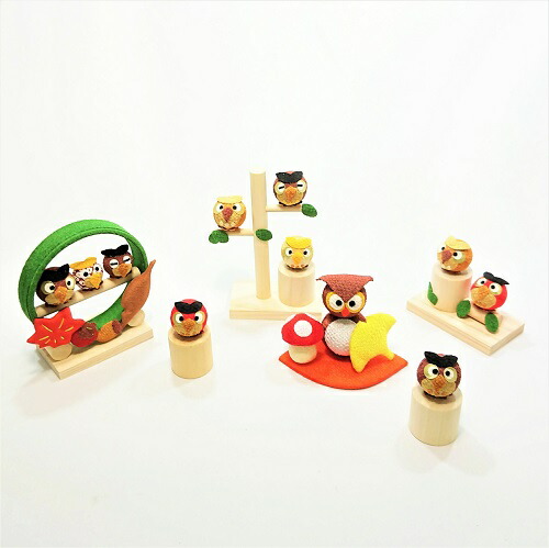 楽天市場】季節の輪飾り ふくろう / 秋 人形 飾り ミニ 置き物