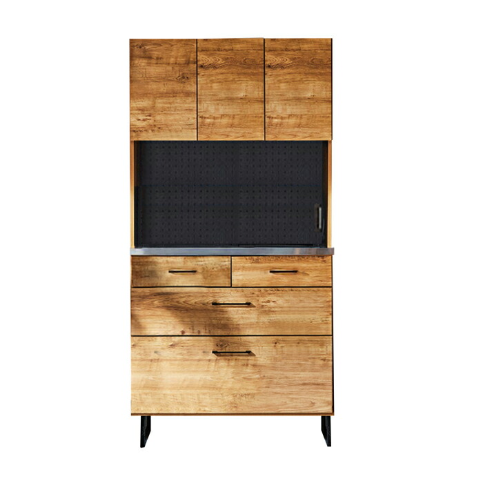 楽天市場】カフェ風 食器棚 キッチン 幅90 完成品 キッチン収納