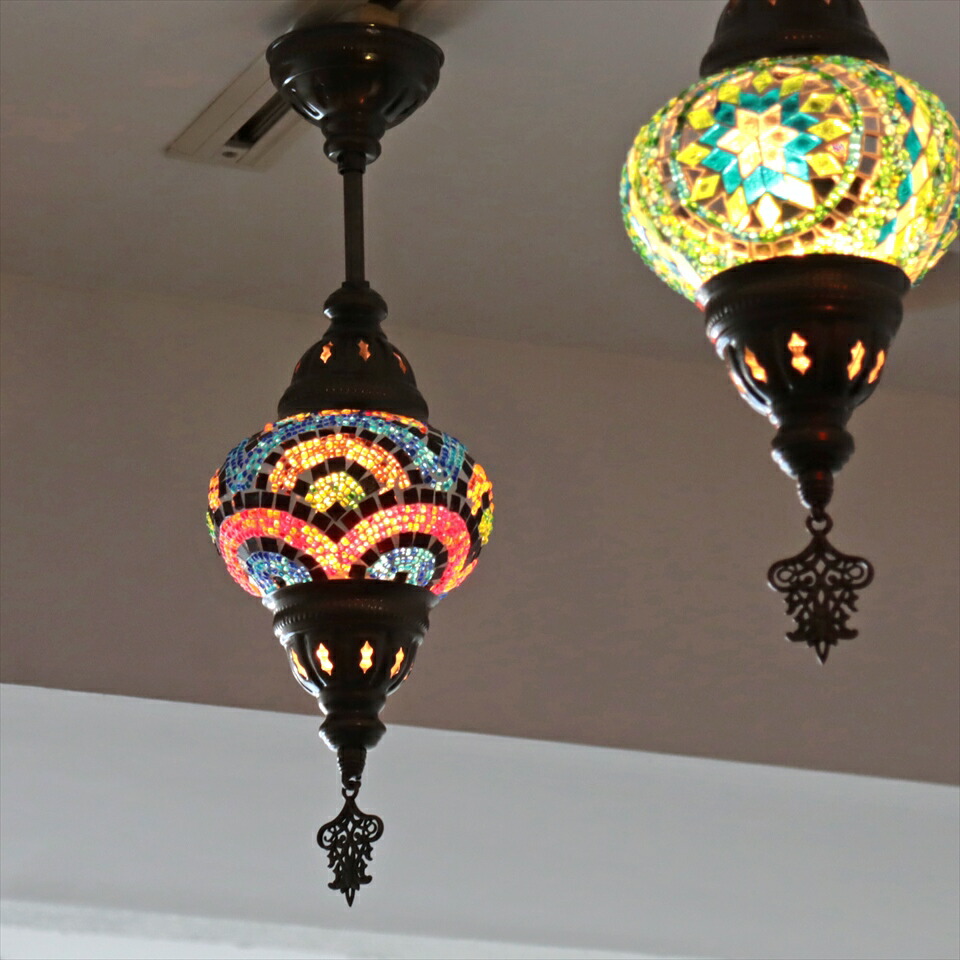 楽天市場】モザイクランプ トルコランプ 直径13cm 全高39cm カラフル