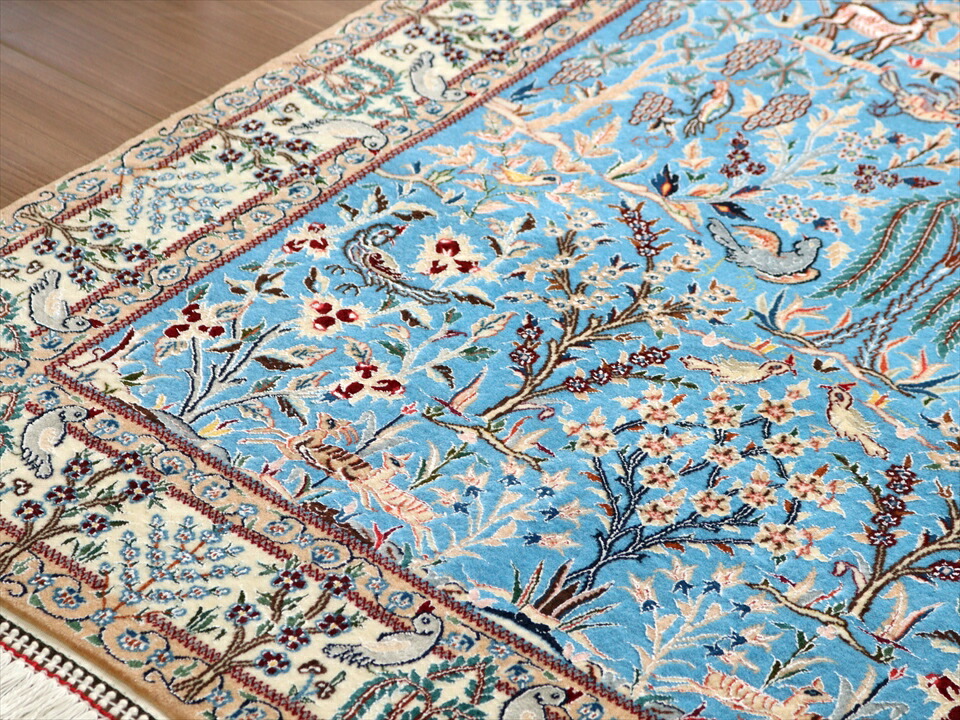 楽天市場】ペルシャ絨毯 ナイン産 6La152×104cmハビビアン工房 ライト