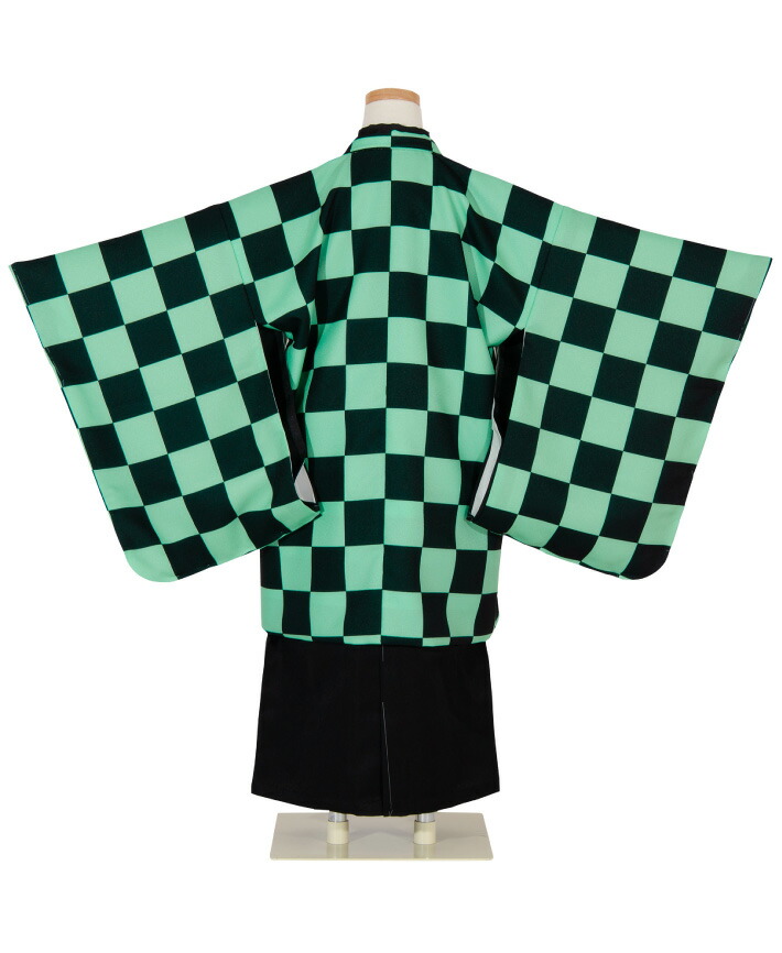 楽天市場】七五三 着物 男の子 五歳 羽織袴セット 市松模様 緑 黒