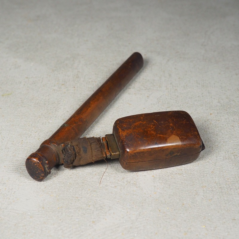 楽天市場】印籠型 矢立 墨壺 0083文具 書道具 墨 筆 【中古】古道具 古