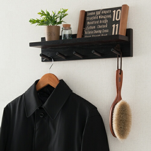 楽天市場】ウォールシェルフ 壁掛け収納 壁掛け飾り棚 フック付 40W 全