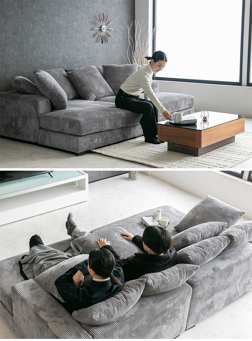 楽天市場】【送料無料】 ソファー コーデュロイ ディープソファ 3人