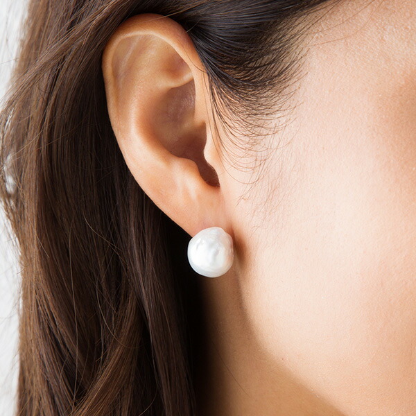 楽天市場】12mm バロックパール 淡水真珠 ピアス イヤリング K18 K14