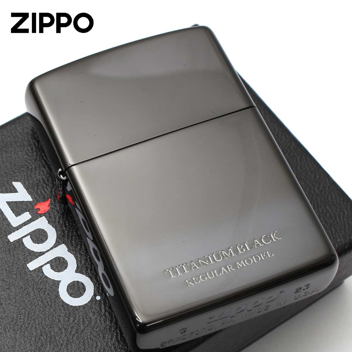 楽天市場】Zippo ジッポライター レギュラー チタニューム ブラック