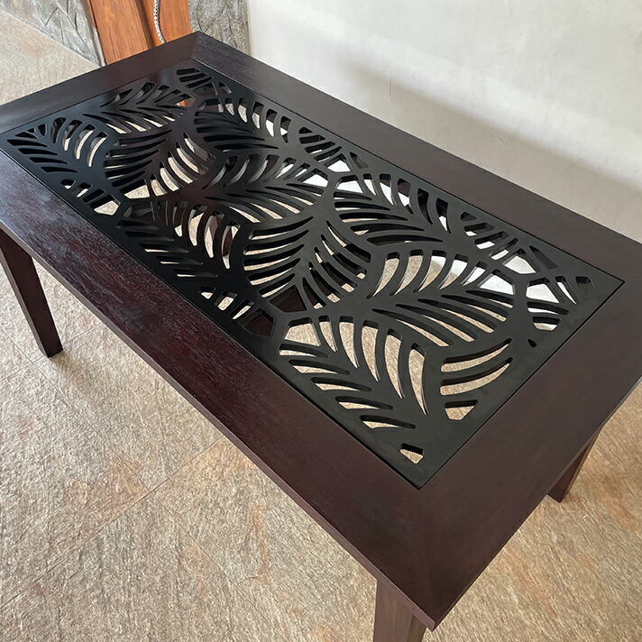 楽天市場】アジアン テーブル ガラス天板 ダイニングテーブル