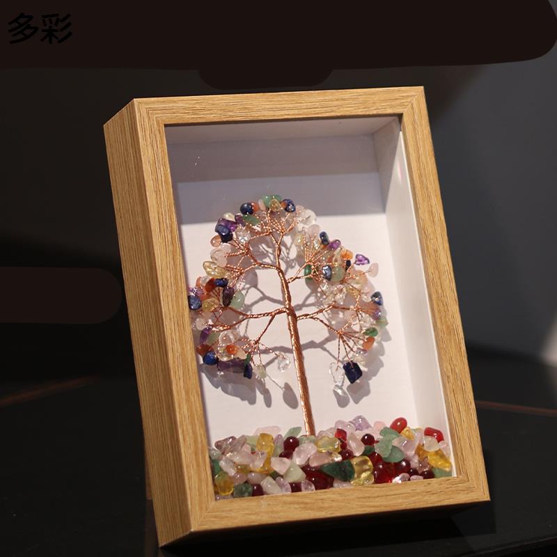 楽天市場】フォトフレーム 招財樹 水晶樹 天然石 原石 天然水晶 木製