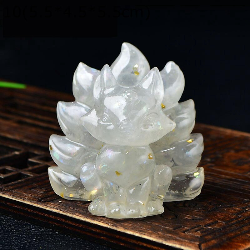 楽天市場】九尾狐 天然水晶 天然石 クリスタル ミニ キツネ 小さい 白