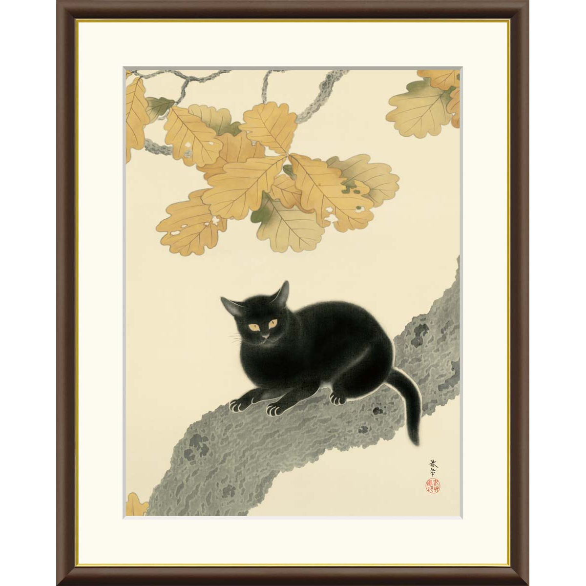 楽天市場】絵画 日本の名画 黒き猫 菱田春草 額入り インテリア アート