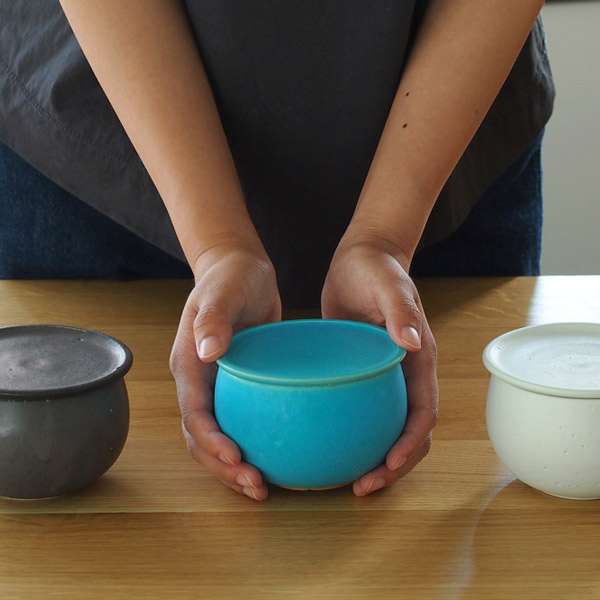 楽天市場】飯高幸作 フタック 蓋物 丸 L ブルー / kousha ceramic