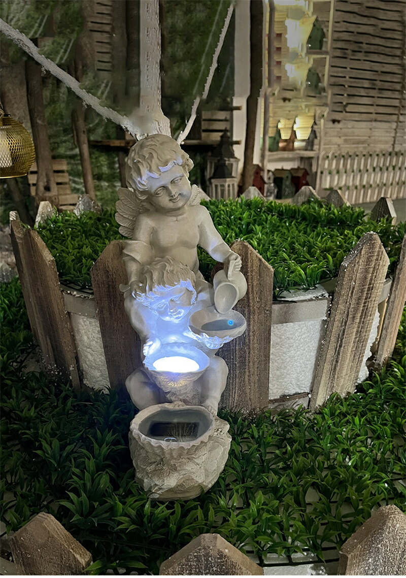 ベランダお庭インテリア可愛い天使像ガーデニング