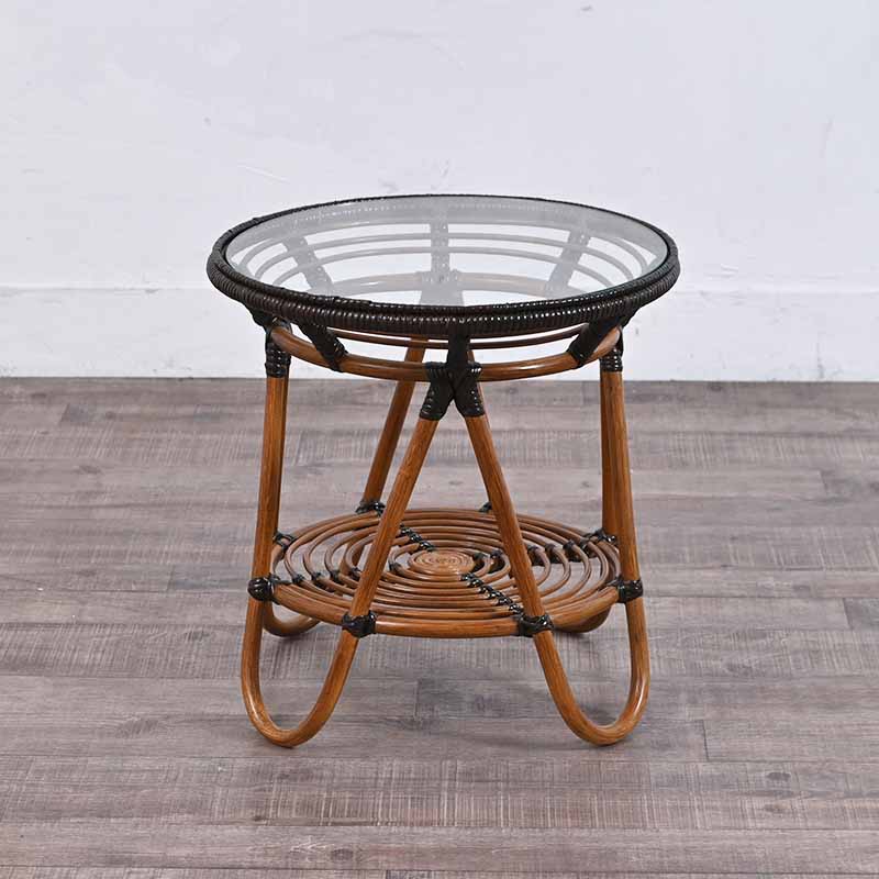 楽天市場】ラタンガラス テーブル 40cm幅 ガラステーブル サイド