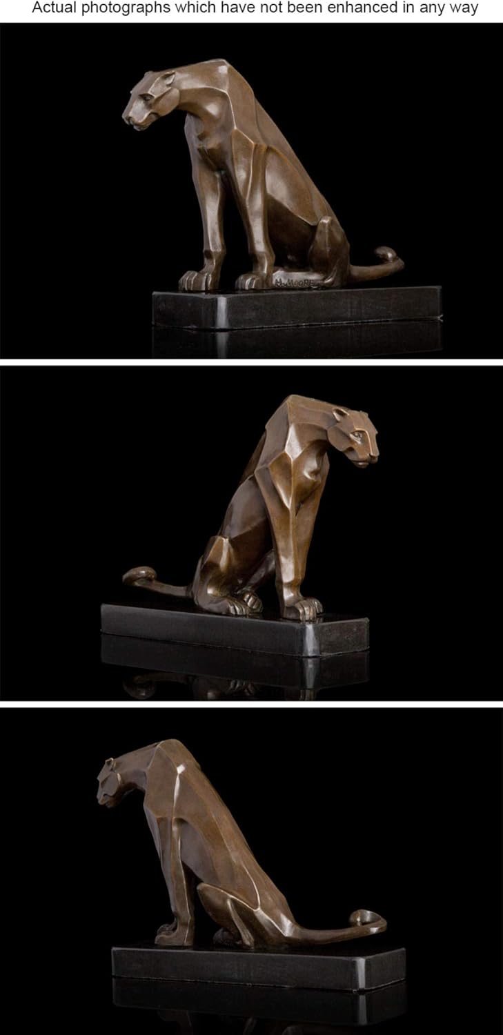 楽天市場】ブロンズ製パンサー黒豹彫刻抽象的ヒョウ彪彫像動物置物