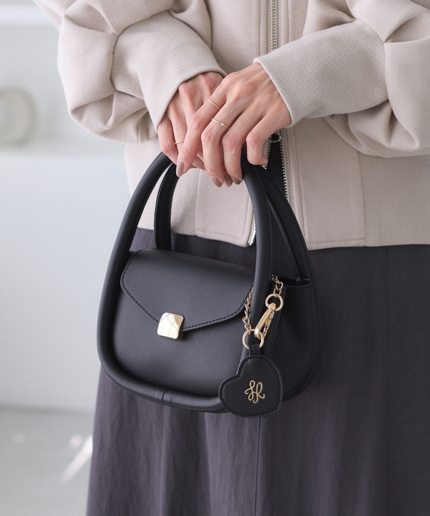 ROPE' PICNIC｜ハートチャーム付きミニレトルショルダーバッグ