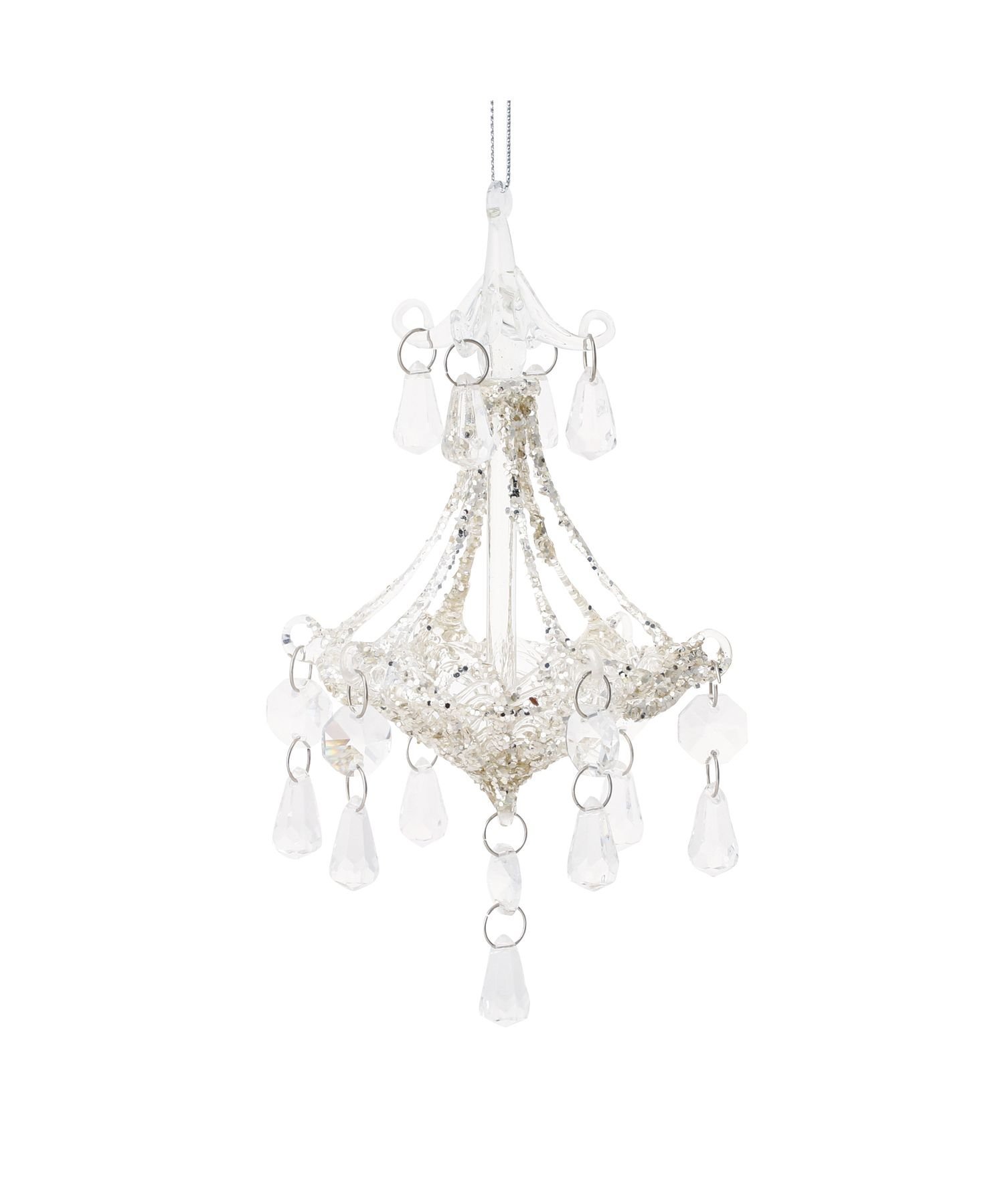 Francfranc｜ガラスオーナメント シャンデリア シルバー | Rakuten