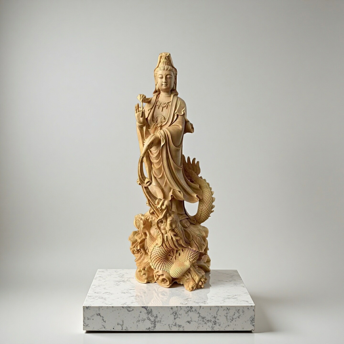 楽天市場】【楽天スーパーセール割引】仏像 観音菩薩像 龍上観音菩薩