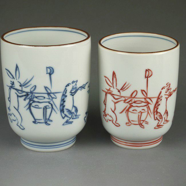 楽天市場】京焼 清水焼 染赤絵巻夫婦湯呑と夫婦茶碗セット 鳳山 : 京焼
