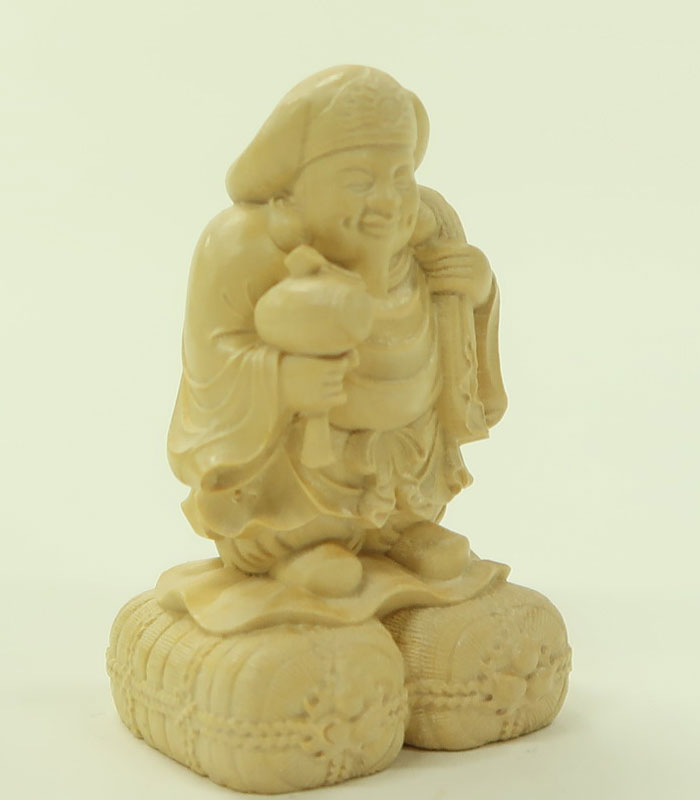 楽天市場】大黒様 木彫り 置物 仕様：無垢 / 素材：水柘植(大黒天,木彫