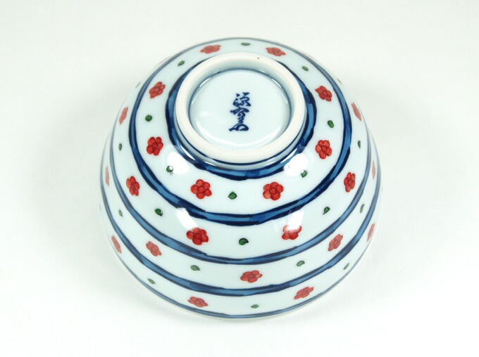 楽天市場】【有田焼】【源右衛門窯】 染錦赤梅小紋割飯碗 【源右衛門