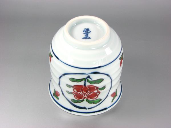 楽天市場】【有田焼】【源右衛門窯】 染錦牡丹丸紋湯呑 (小 赤 面取