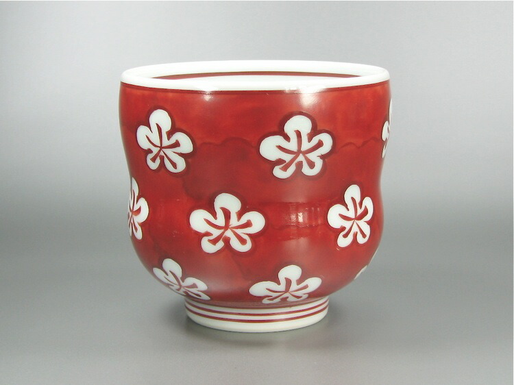 楽天市場】【有田焼】【源右衛門窯】 赤絵梅紋湯呑 【源右衛門】【古