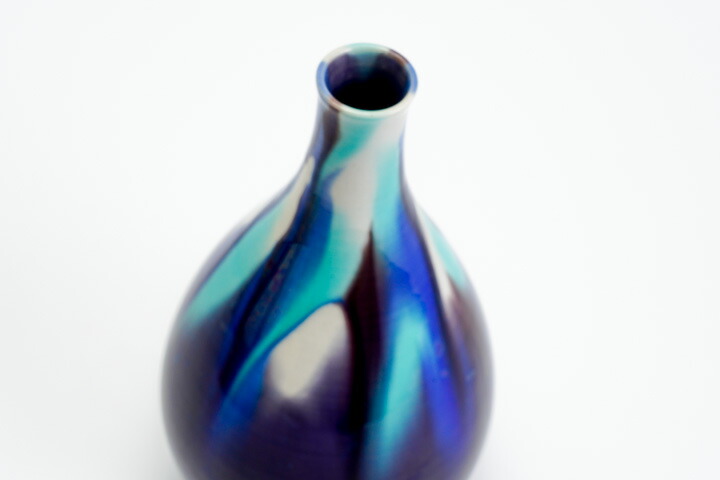 楽天市場】九谷焼 ＜限定品蔵出し＞碧明耀彩 壺(一輪生)/人間国宝 三代