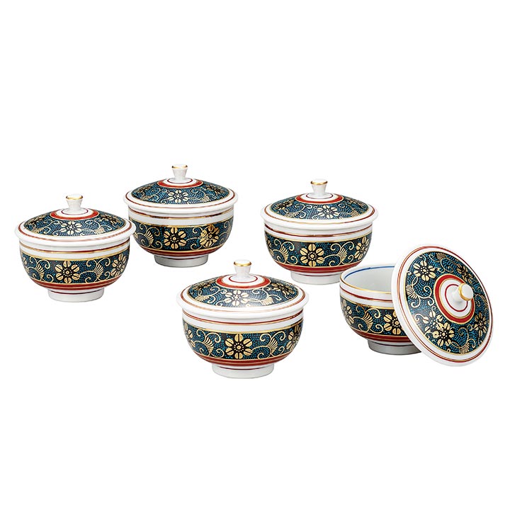 楽天市場】九谷焼 蓋付 茶器セット 青粒鉄仙の通販