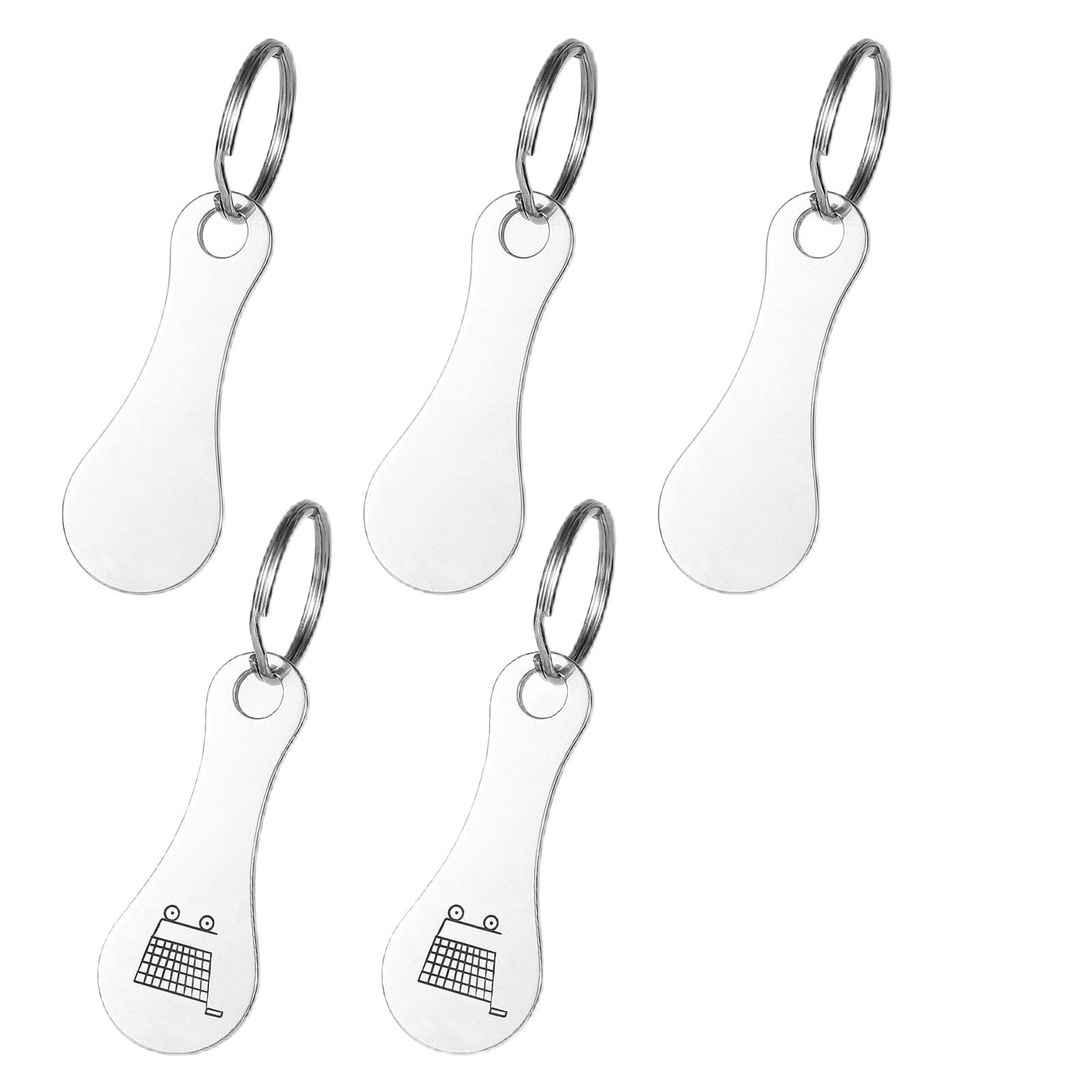 楽天市場】【5本セット】カートキーホルダーステンレススチール