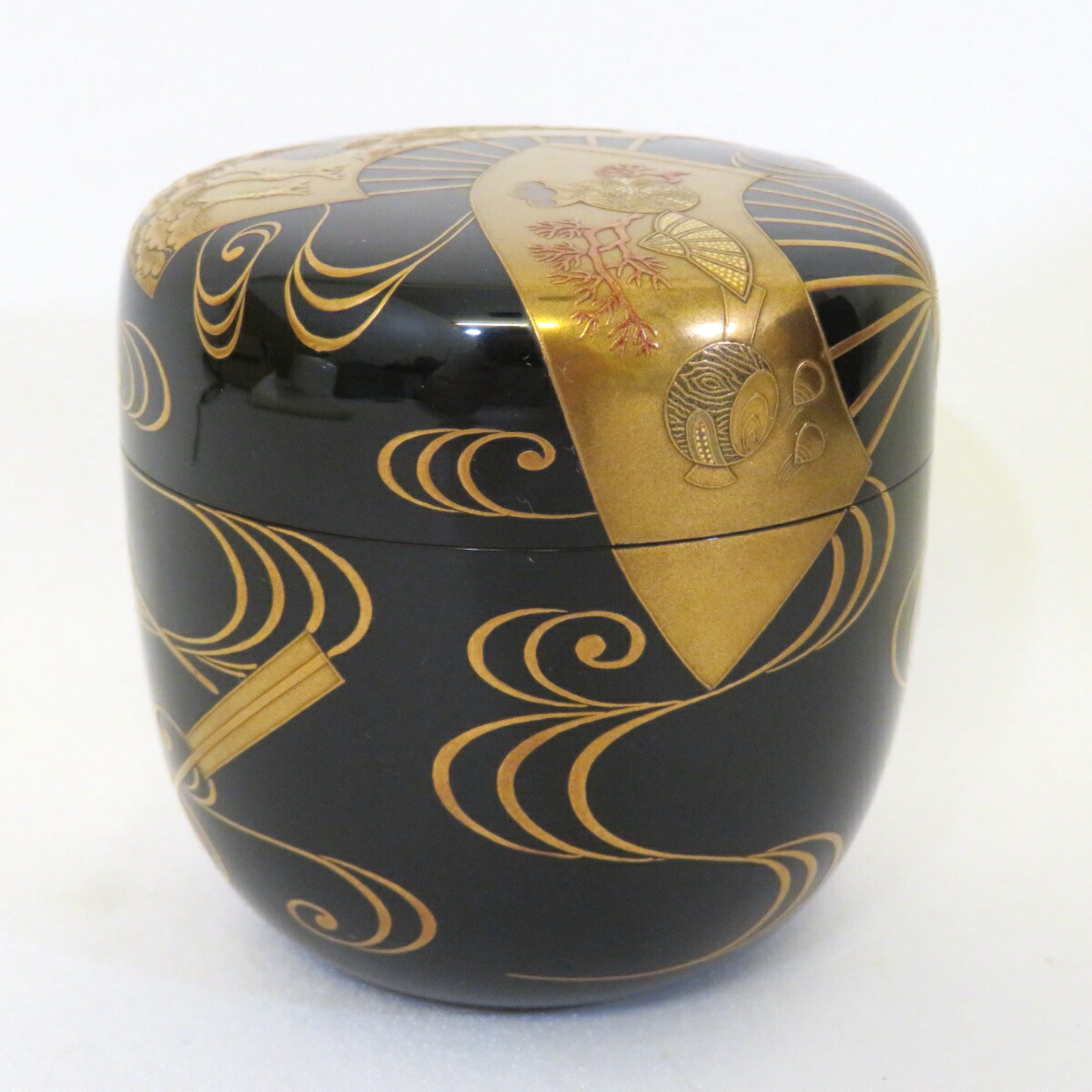 楽天市場】【高級茶道具】平安蒔絵師 六代 一瓢斎作 扇面蒔絵 大棗 内