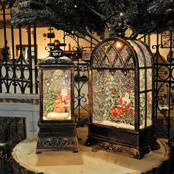 楽天市場】スノードーム クリスマス サンタ ランタン ライト 飾り 音楽