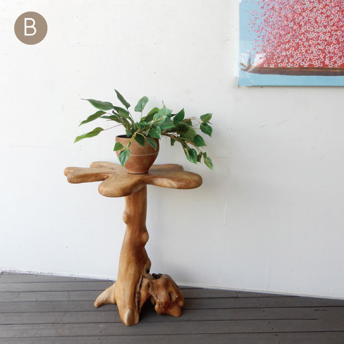 楽天市場】花台 フラワースタンド チークウッド 切り株 おしゃれ 北欧