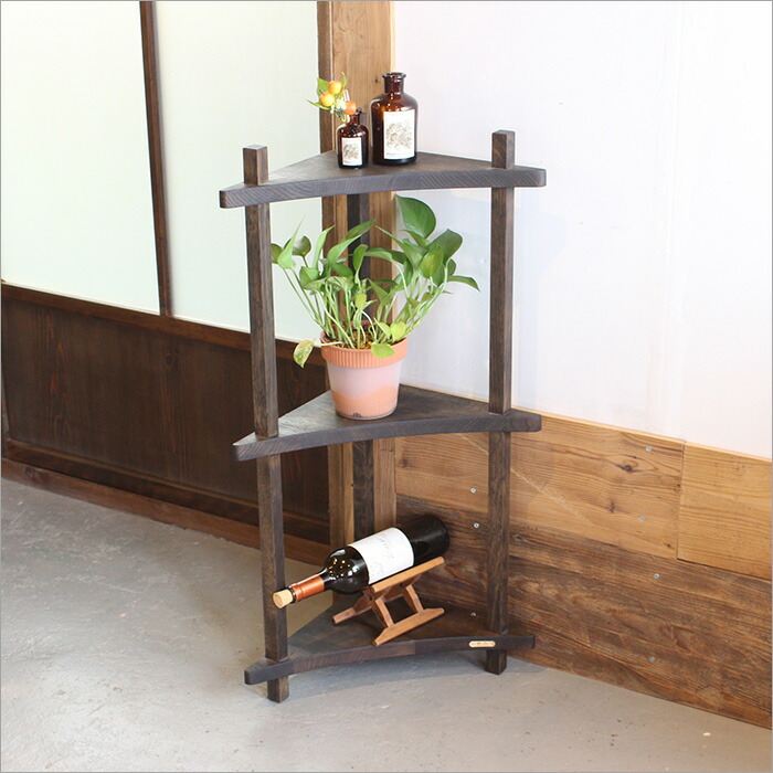 楽天市場】ナラ オーク材 コーナーラック 木製 おしゃれ ディスプレイ