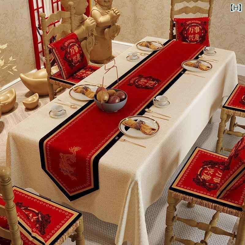 楽天市場】テーブルランナー センター クロス 赤 金模様 中国柄