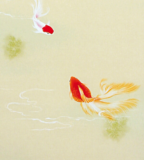 楽天市場】掛け軸 掛軸 金魚 鈴木 優莉 尺五立風鎮 防虫香 桐箱＜太巻