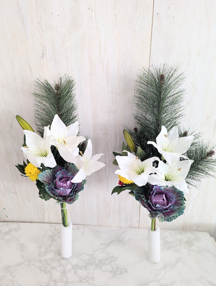 楽天市場】造花 正月向け仏花 お墓に お仏壇に すごいボリュームです