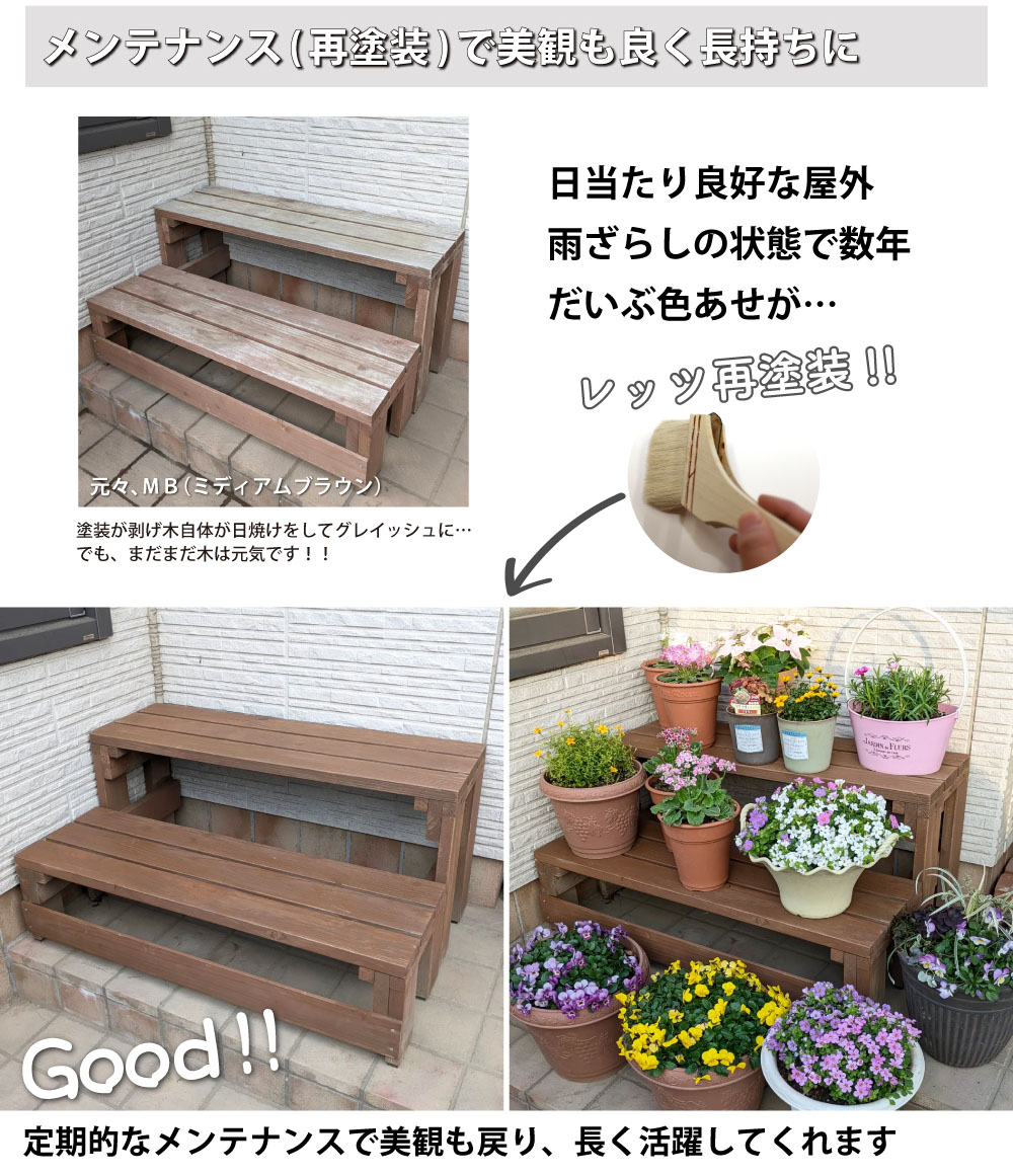 楽天市場】多肉棚 花台ライト1段 幅60cm 70cm 奥行20.5cm 31cm